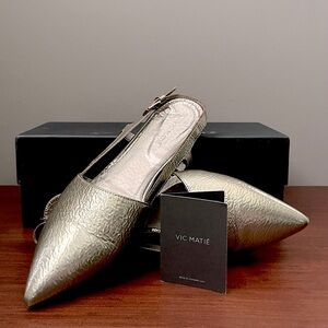 Almost NWT - Vic Matie - Pewter slingback flats - 39 EU / US 9